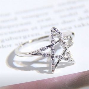 ⭐️ Pentagram Rings w/ White Topaz embellishments ⭐️